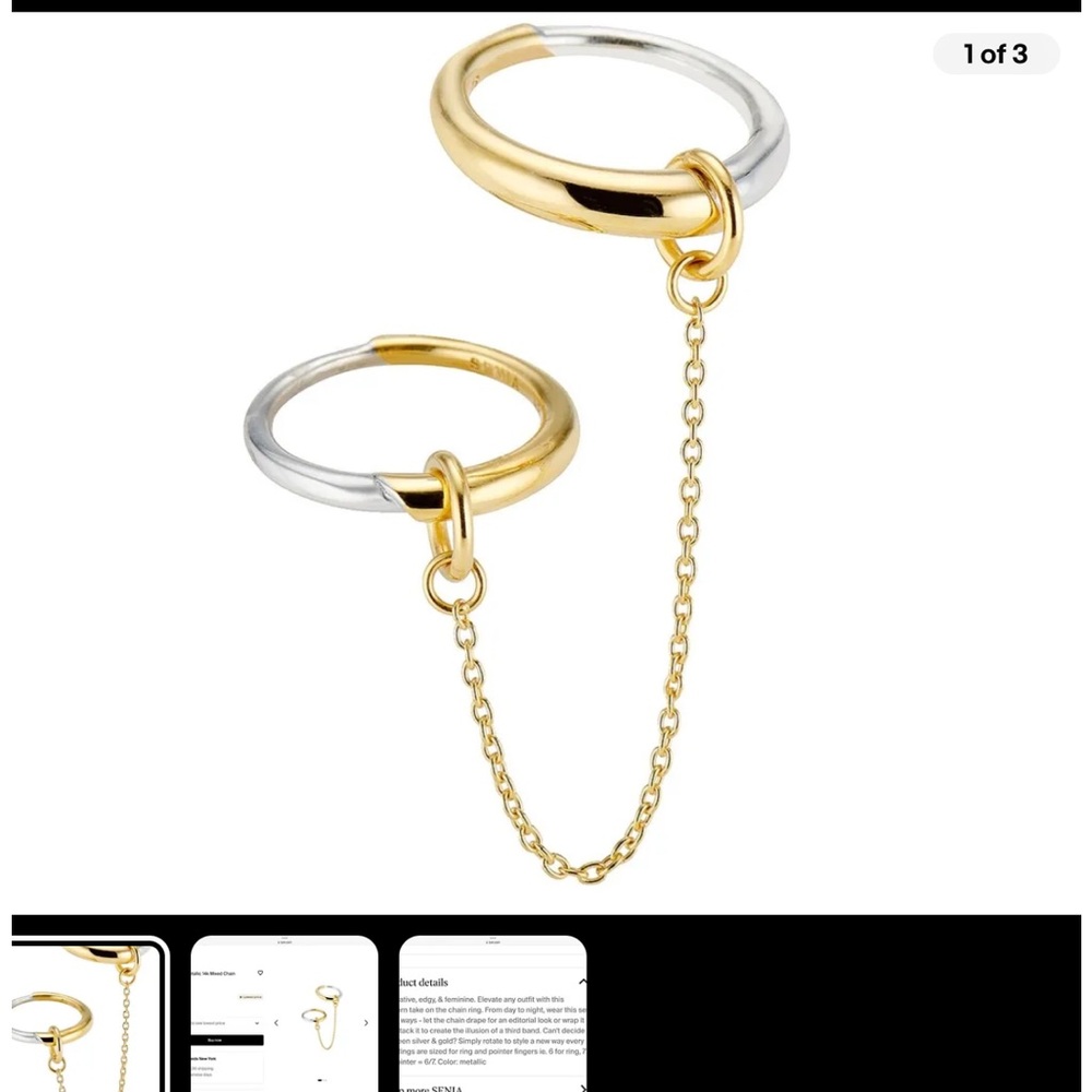 Senia Women’s Metallic Chain Ring